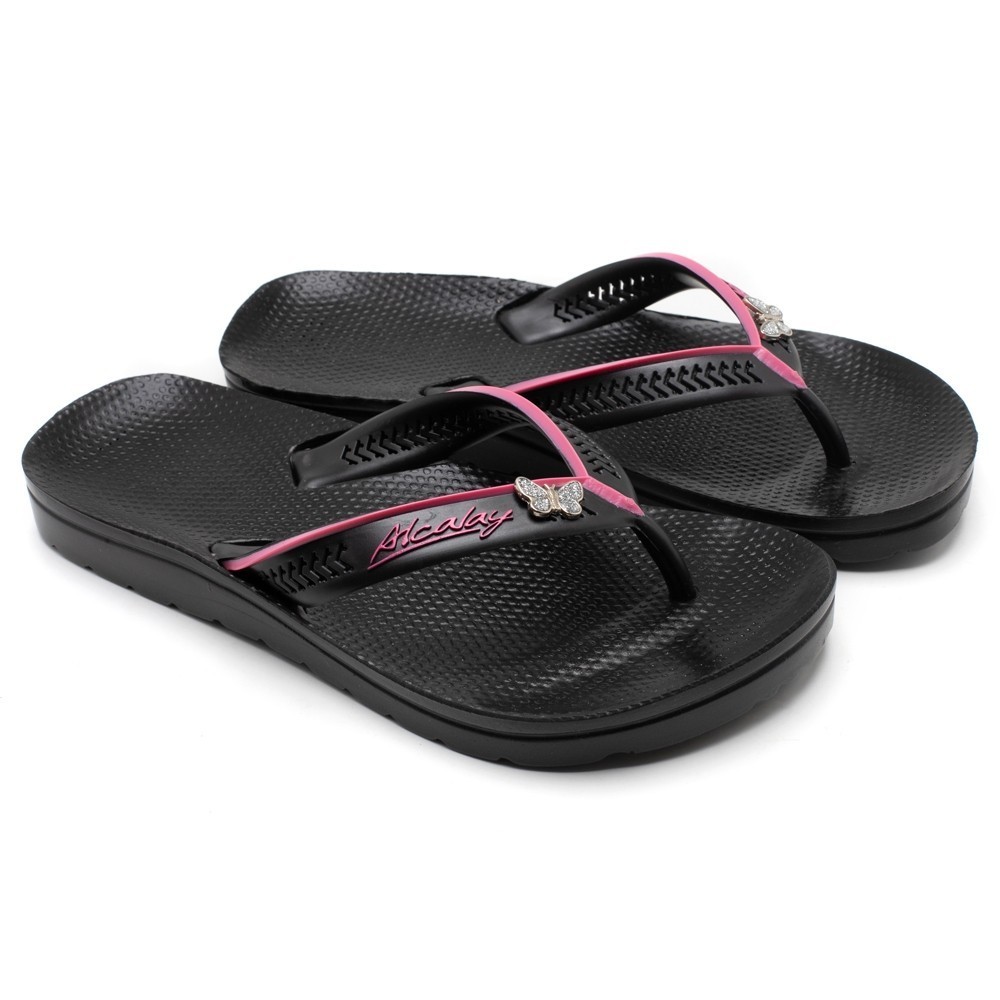 Chinelo Ortopédico Feminino Alcalay Borboleta Vegano Ortopédico Anatômico Antiderrapante Anti Impacto Antiestresse Espor