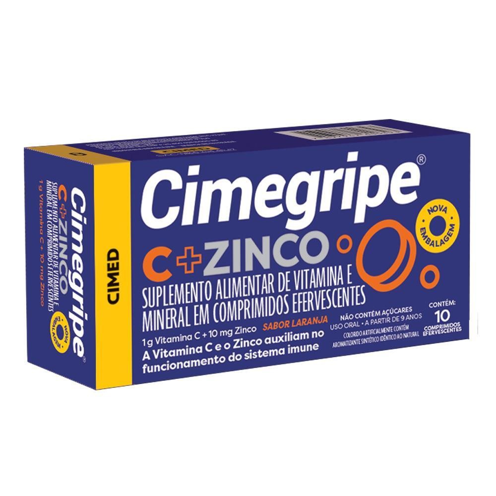 Cimegripe C + Zinco Com 10 Comprimidos em Oferta na Shopee