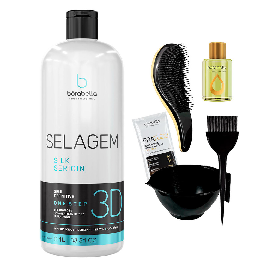 Borabella 3D Selagem 1 Litro +Cumbuca/Escova/Óleo/Sachê em Oferta na Shopee