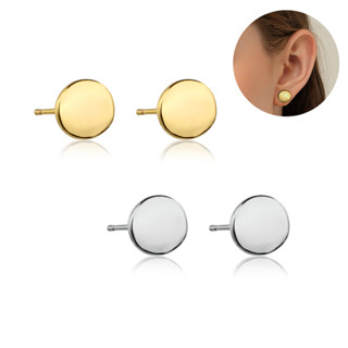 Brincos Brincos Femininos Simples e Elegantes Ovais Lisos Banhados a Platina em Oferta na Shopee