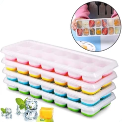Kit Formas de Gelo com Tampa e Fundo Silicone para Papinhas, Frutas e Drinks