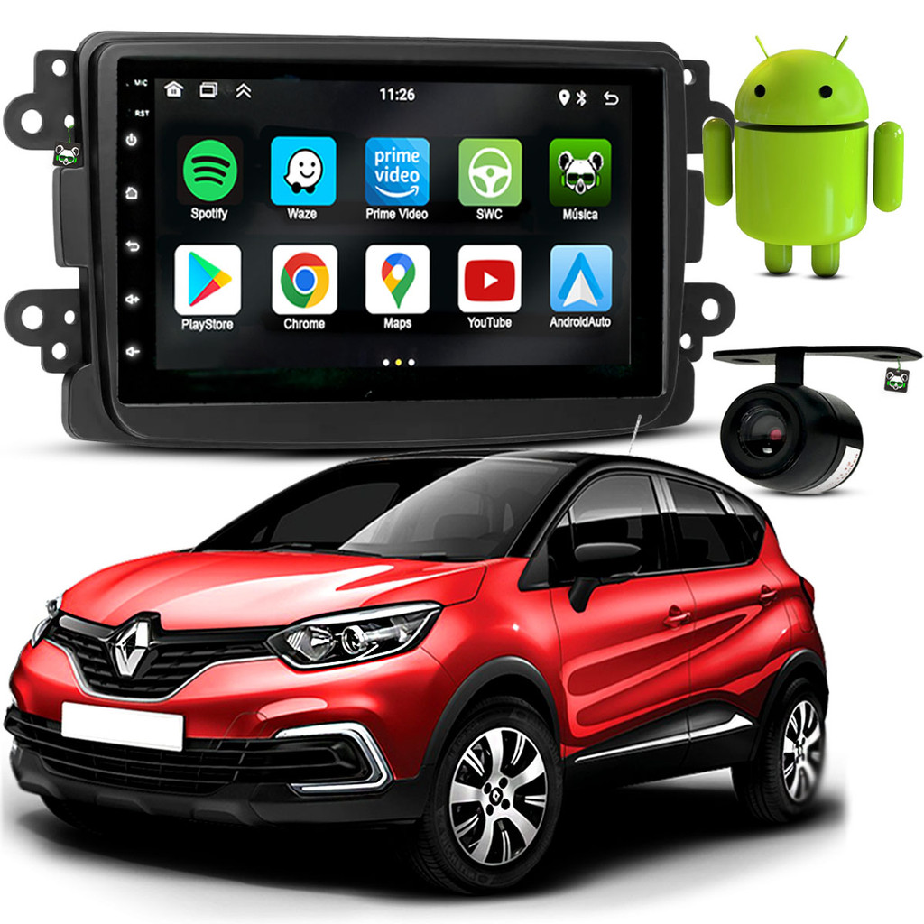 Kit Central Multimidia Android 7 Pol Captur 2011 2012 2013 2014 2015 2016 2017 2018 2019 2020 em Oferta na Shopee