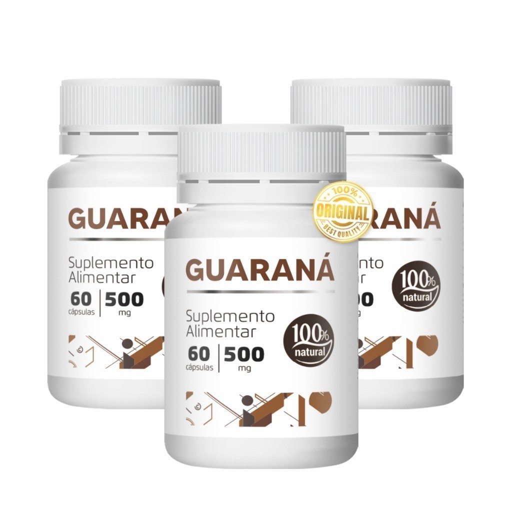 3x Guaraná Energia 500mg 60 Cápsulas Envio Imediato em Oferta na Shopee