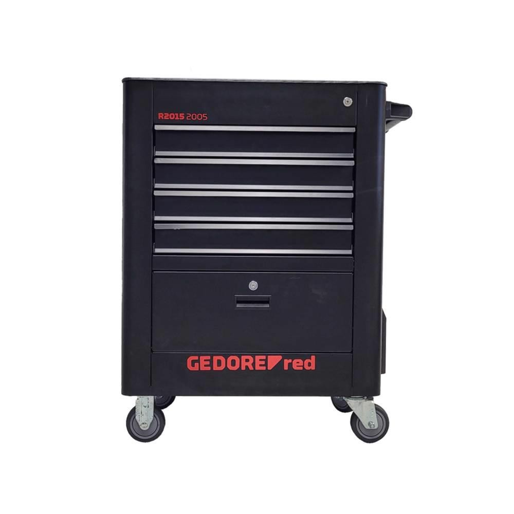 Carrinho de Ferramentas 5 Gavetas Black Edition com Suporte Torquimetro R20150005 GEDORE