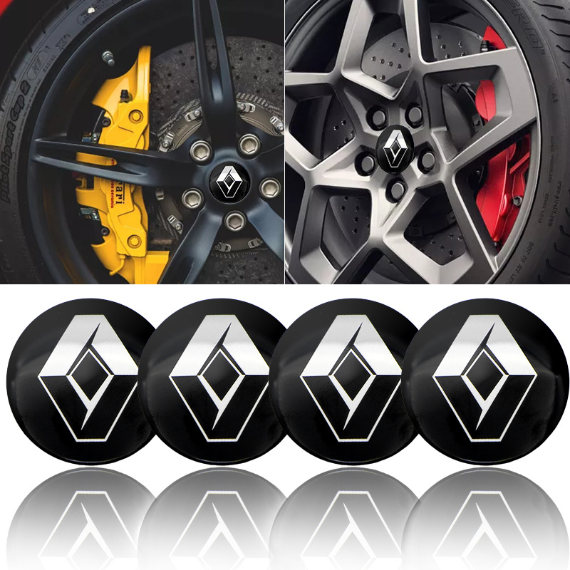 4 Pçs 56mm Centro Da Roda Do Carro Hub Tampa Emblema Decalque Adesivo Para Renault Clio Laguna 2 Megane 2 3 Espanador Lo