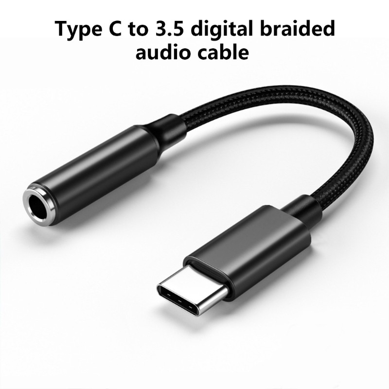 STE Type C A 3 Adaptador Fone Ouvido Trançado Auditivo 5 Mm Para Tablet E Telefone