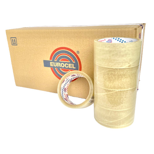 Fita Adesiva Transparente PP 45x40 Forte Resistente Eurocel Caixa 32 Rolos