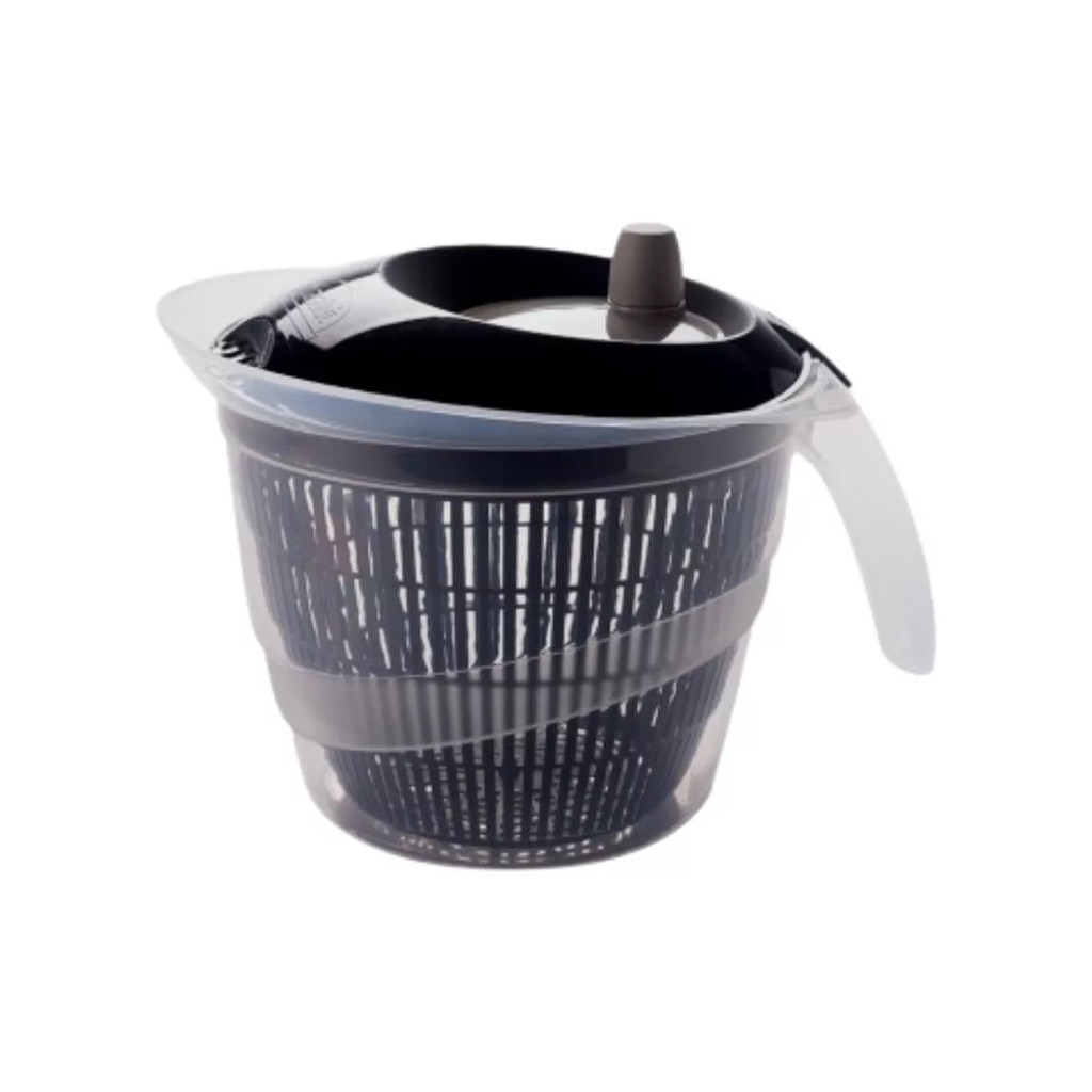Seca Salada Manual 2,8L Preto Tampa Giratória Folhas Verduras Legumes Plasútil em Oferta na Shopee