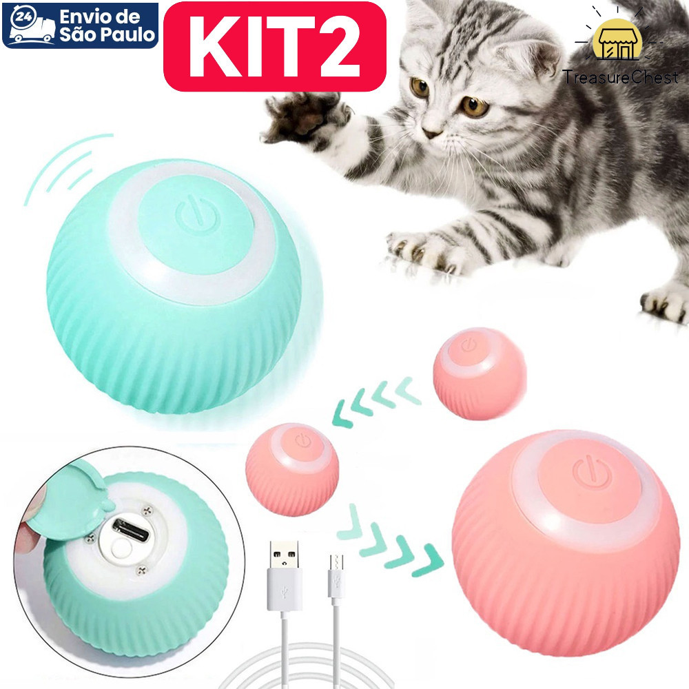 Bolinha Brinquedo Bola Pets Gato Cachorro Eletrônica Interativo Para Gatos Brincarem Sozinhos