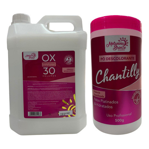 Kit Oxigenada Chantilly 5 litros + Pó 500g Melanina Bronze