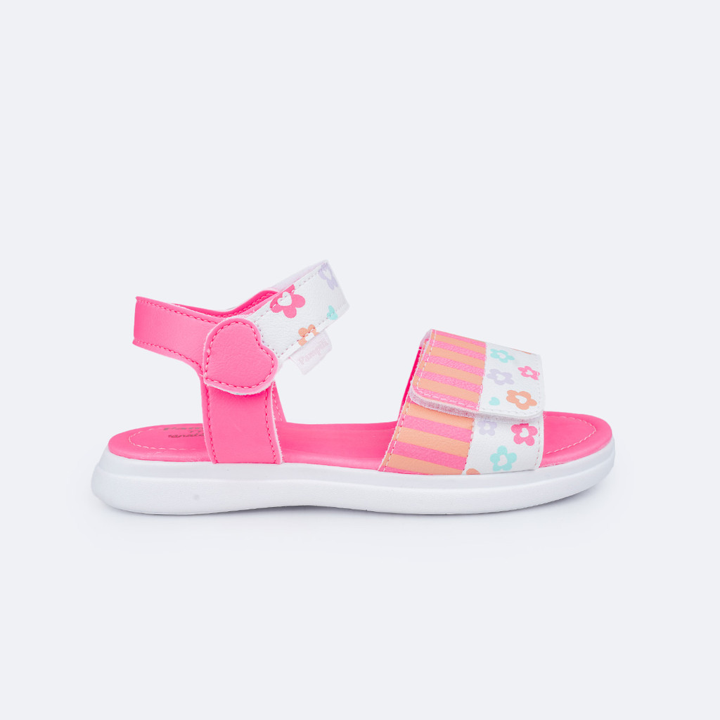 Sandália Infantil Pampili Lili Florida Branca e Colorida - Baby & Kids Fashion