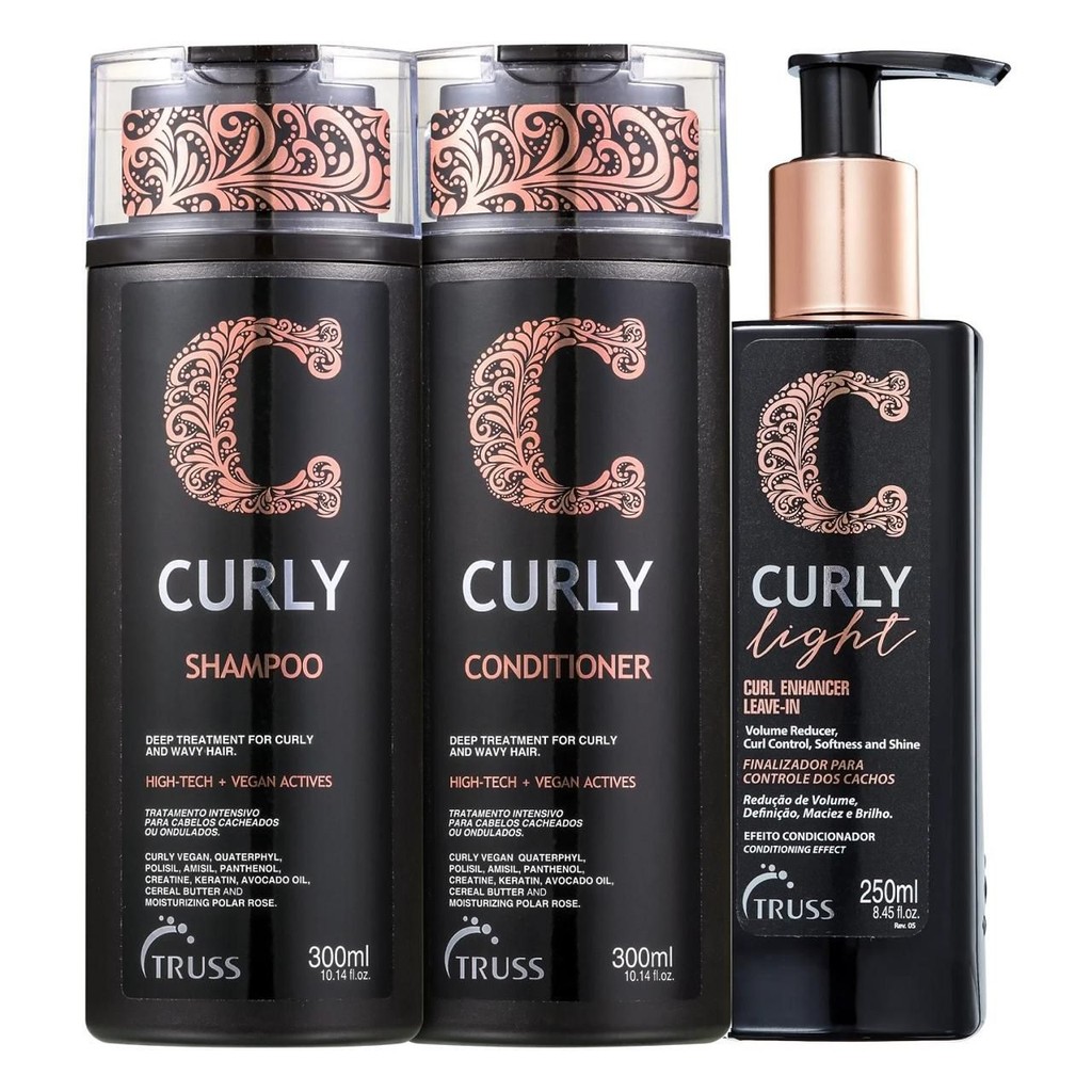Kit Truss Curly  - Shampoo 300ml + Condicionador 300ml + Light Leave in 250g