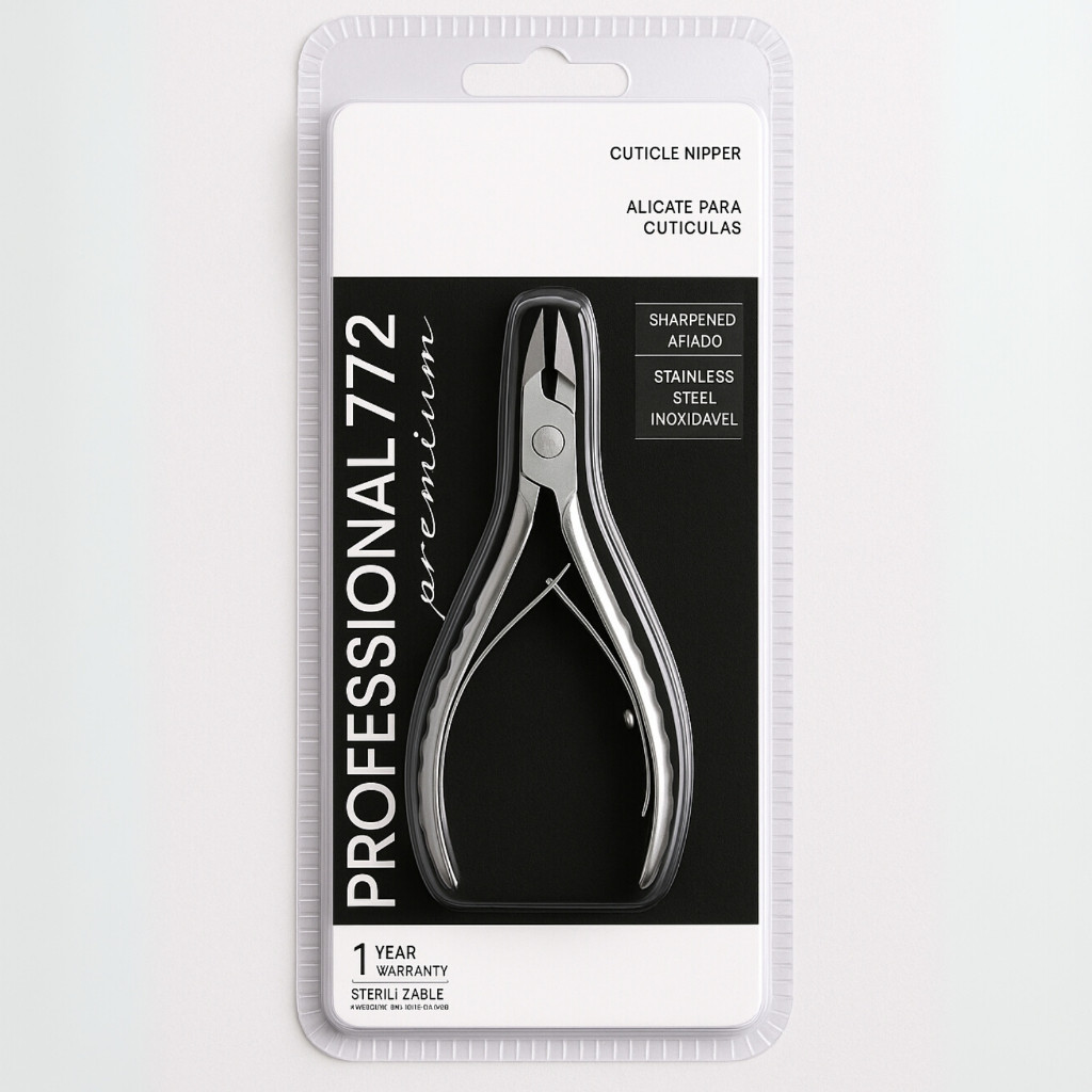 Alicate Cuticula de Unha 772 para Manicure Profissional Premium MEY Kit C/4
