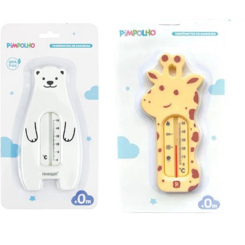 Termômetro para Banheira Pimpolho Urso Girafa Temperatura Banho Bebê