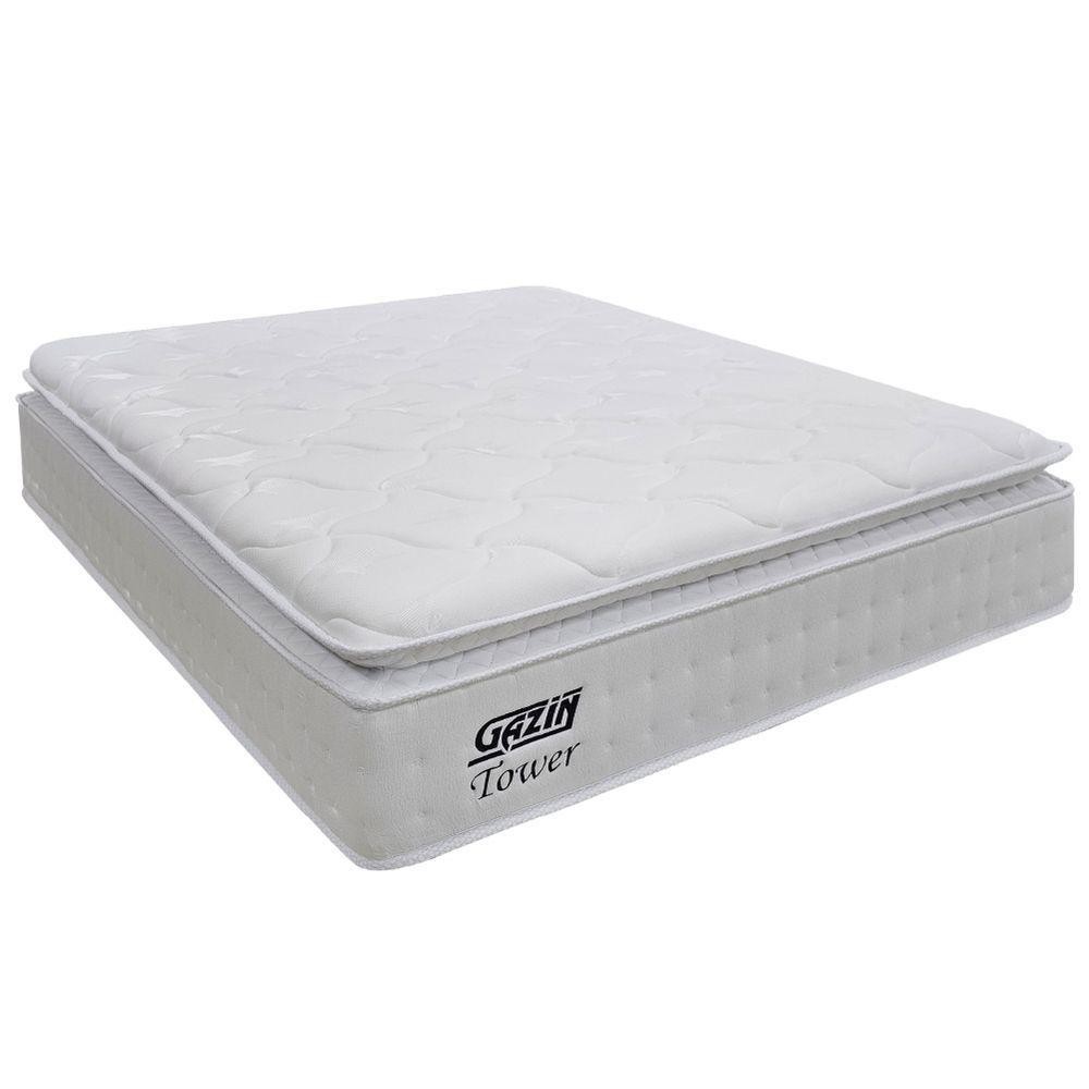 Colchão Casal Queen Molas Ensacadas Gazin Com Pillow Tower New 158x198x35cm Branco Branco em Oferta na Shopee