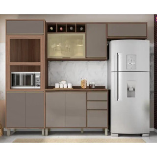 Cozinha Modulada 4 Peças 8 Portas 3 Gavetas Sem Tampo Yara Luciane em Oferta na Shopee