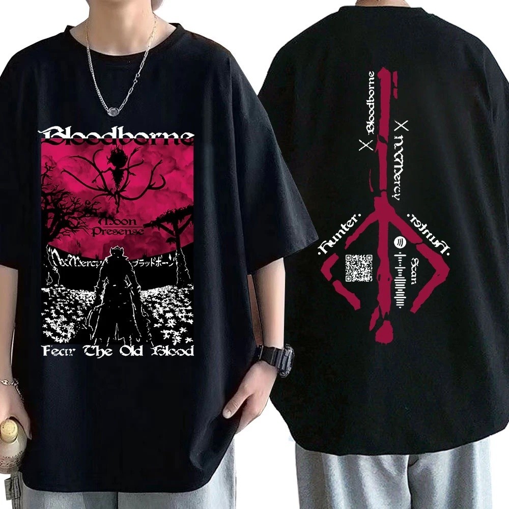 Camiseta Premium em Algodão Puro Camiseta Bloodborne Indie Game Style Oversize cropped verão t shirt feminina
