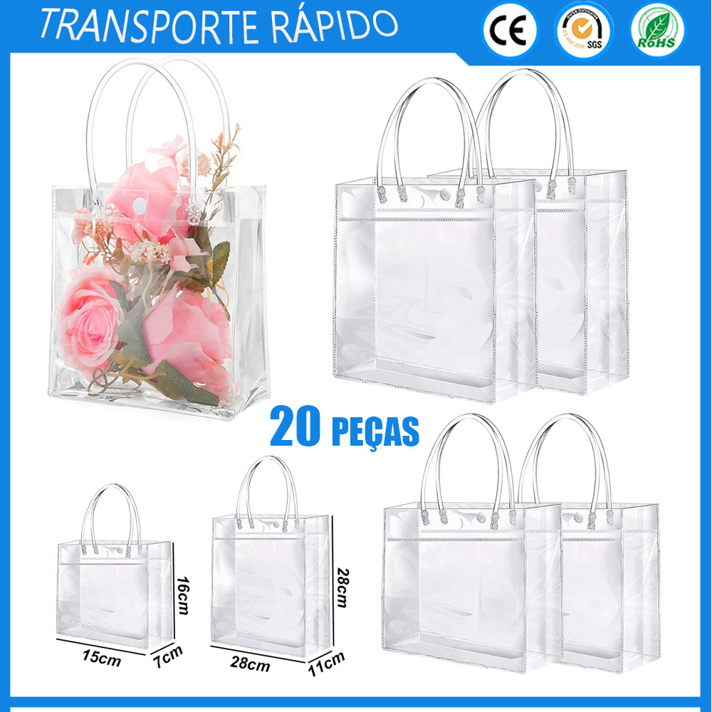20x Sacos de em Pvc Sacos de Plástico Transparentes Flores Sacos de de Acompanhamento de Casamento em — R$ 69,41 em Shopee, 43% OFF