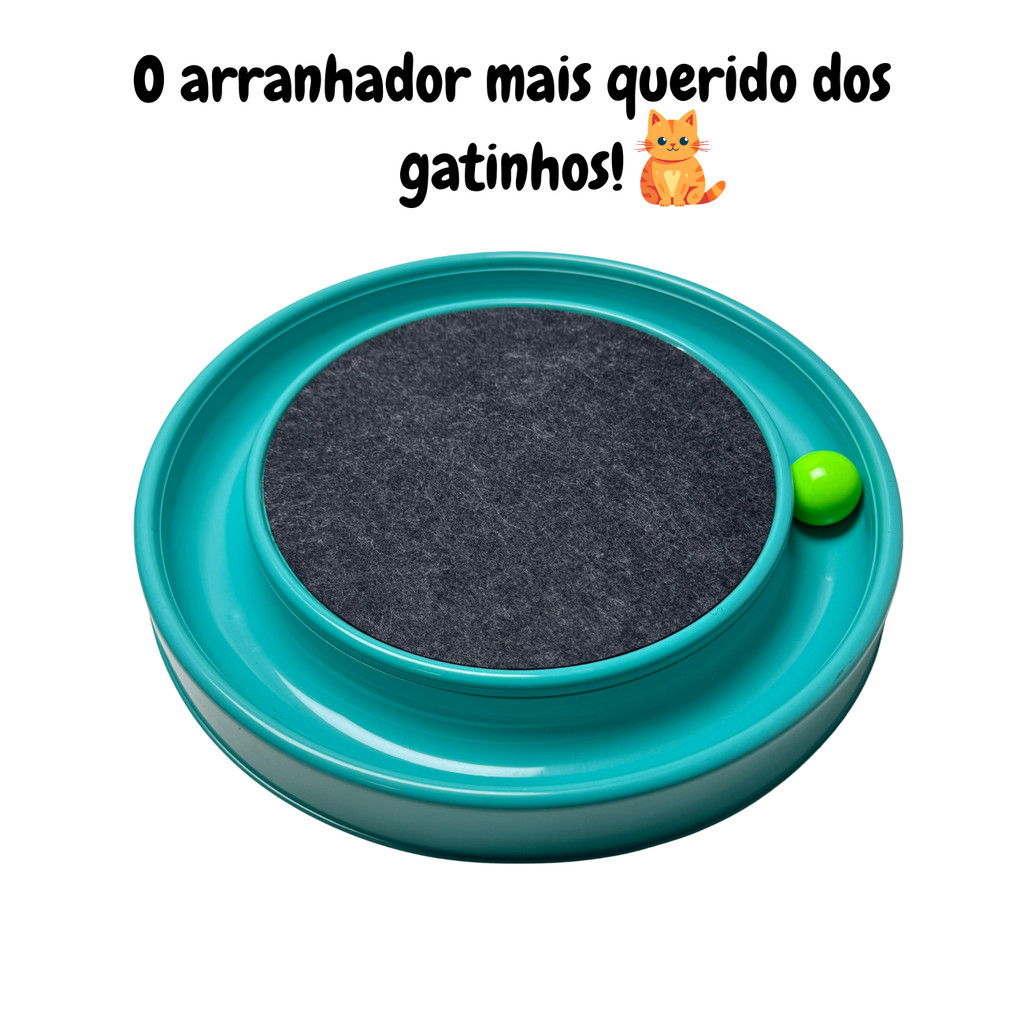 Detalhes do Arranhador Redondo Para Gato Relax Com Bolinha Miau
