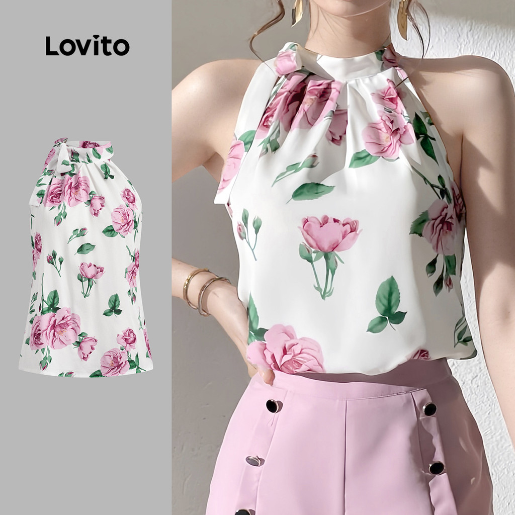 Lovito Blusa Boho com Laço Assimétrica Suave e Confortável Primavera/verão Blusa Branca L137ED397 em Oferta na Shopee