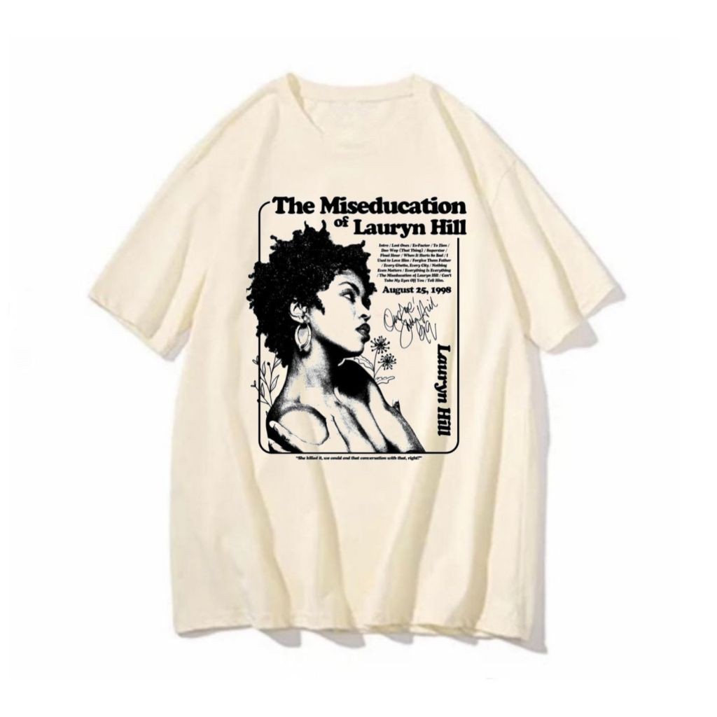 Camiseta Premium Lauryn Hill The Miseducation album rapper blusa Unissex Camisa 100% Algodão em Oferta na Shopee