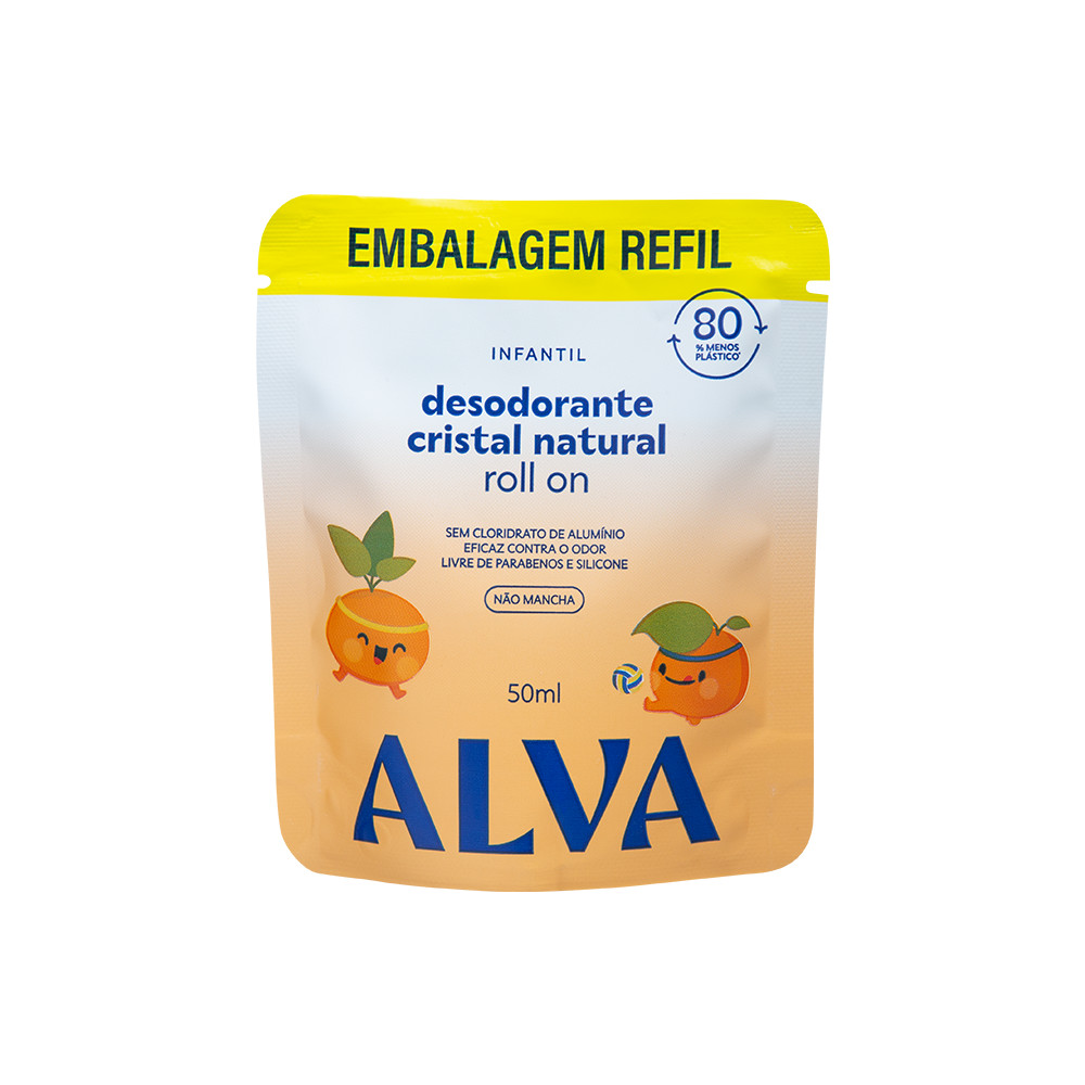 Refil Desodorante Infantil Natural Roll On 50ml Alva em Oferta na Shopee