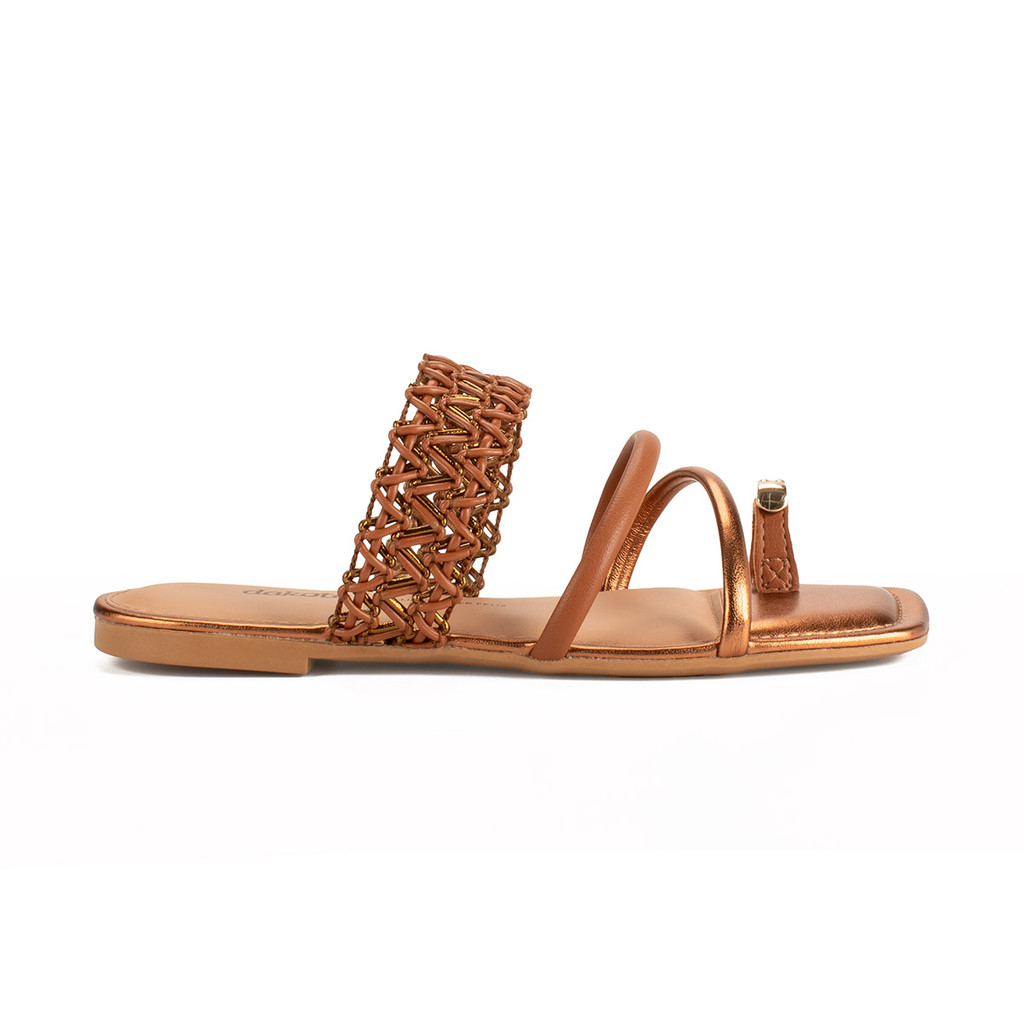 Sandália Chinelo Rasteira Flat Feminina Dakota Tiras Tramadas Original Y9252 Rasteirinha Passeio