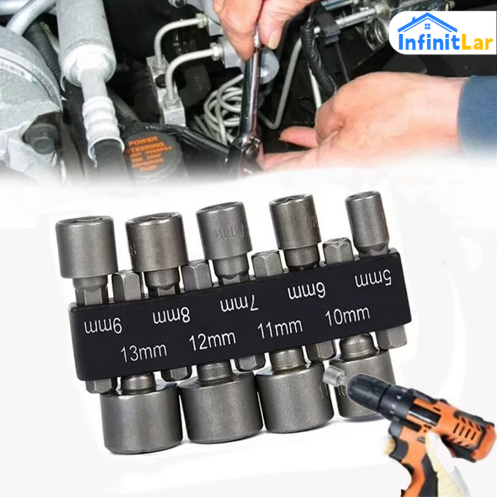 Kit de Soquetes Canhão 5-13mm - Bits Multifuncionais Duráveis para Parafusadeira Manual e Oficina