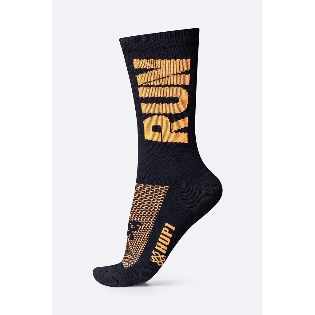 Meia HUPI Run Preto/Laranja em Oferta na Shopee