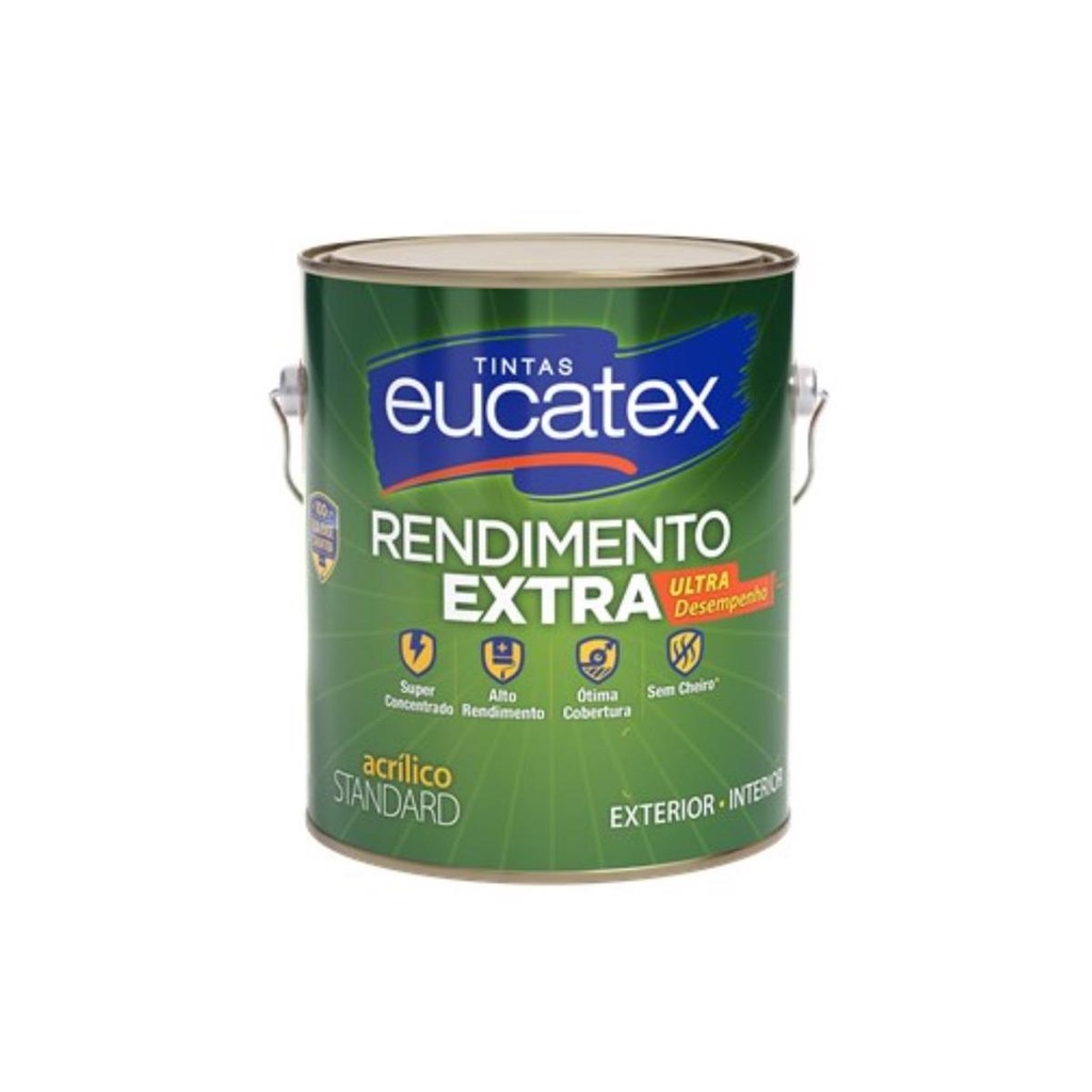 Tinta Acrilica Eucatex Rendimento Extra 3,6 Lts em Oferta na Shopee
