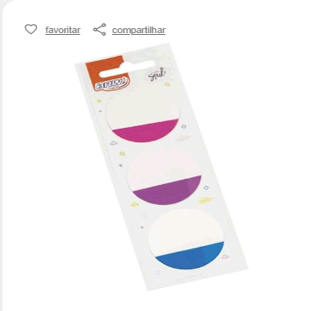 MARCADOR DE PÁG. SMART NOTES MOON 45X45MM   REDONDO   20FLS   3MARC.   BRW   FL0300 em Oferta na Shopee