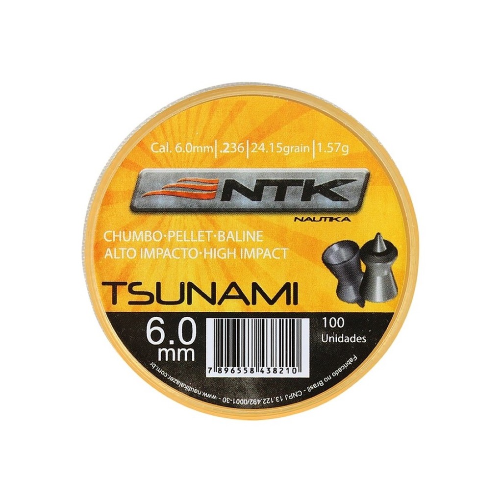 Chumbinho Nautika Tsunami 6.0mm 100un. em Oferta na Shopee