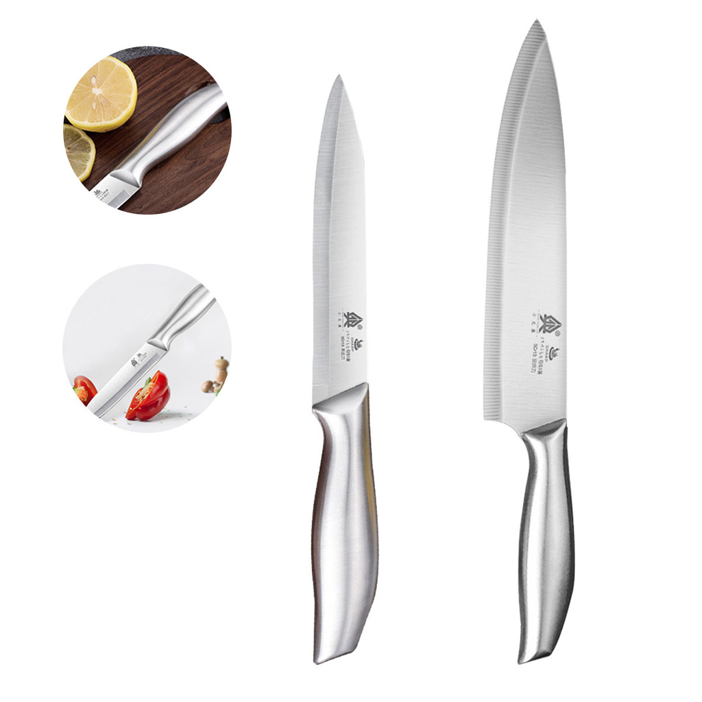 2 Conjunto Faca Inox Profissional Lâmina Corte de Precisão Churrasco Açougue