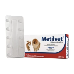 Metilvet 5 Mg Com 10 Comprimidos Cães e Gatos - Vetnil