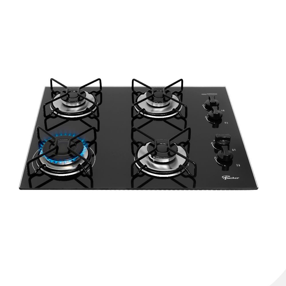 Cooktop a Gás Fischer 4 Bocas Fit Line Preto – Bivolt - Home Appliances