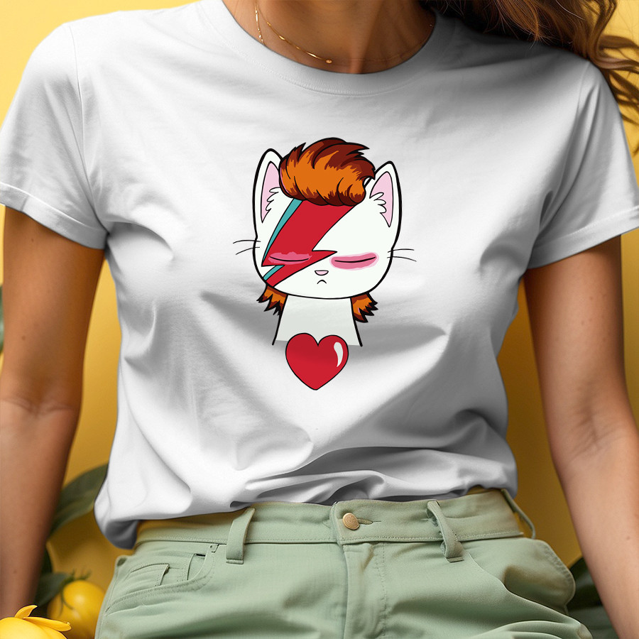 Algodão Camiseta Algodão Premium Lendas do Rock David Cat Bowie Gatinho 30.1 Premium Envio Imediato