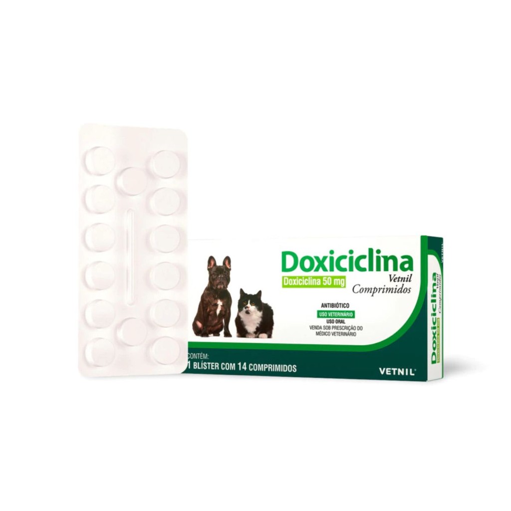 Doxiciclina 50mg Para Cães e Gatos 14 comprimidos - Vetnil em Oferta na Shopee