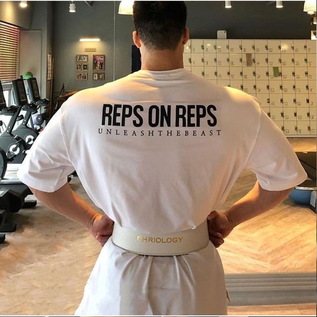 Camiseta Premium em Algodão Puro Camiseta Oversized Academia Maromba Reps On Reps Style 100% Algodão Alta Qualidade