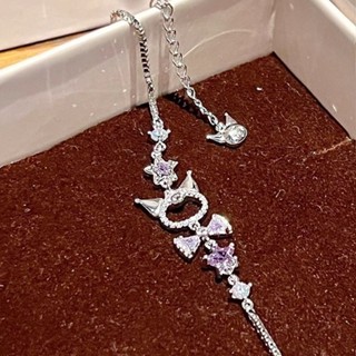 2025 Sanrio Kawaii Pulseira Kuromi Zircão Cristal Roxo Anime Brilhante Mão Meninas Presente em Oferta na Shopee