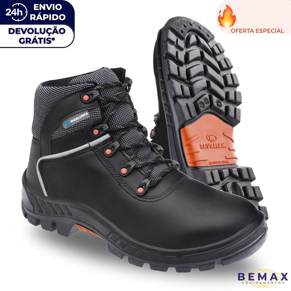 Bota Botina de Segurança Eletricista Marluvas Premier Plus Bico PVC EPI CA 42896