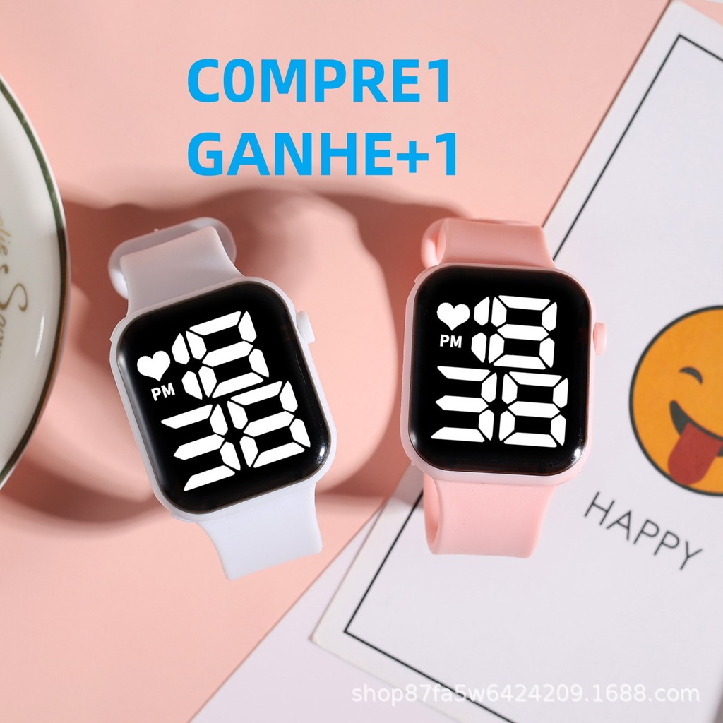 KIT2Relógio de corrida digital LED à prova d'água unissex em Oferta na Shopee