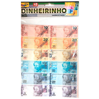 Dinheirinho de brinquedo 61 cédulas em Oferta na Shopee