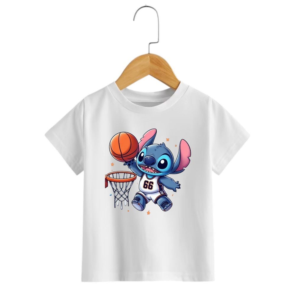 Camiseta Camiseta camisa infantil Lilo stitch unissex camisa 100% algodão