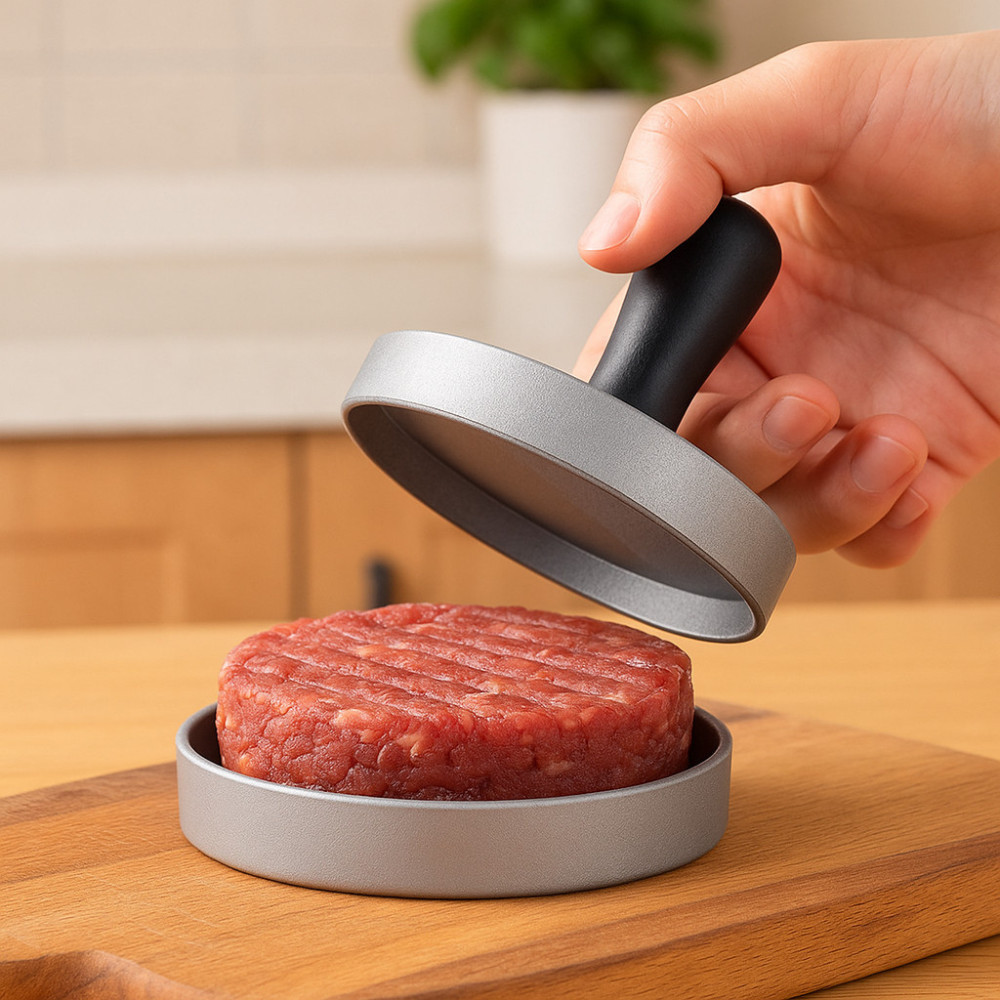 Modelador De Hambúrguer Artesanal Inox Forma Molde Caseiro Cozinha Modeladora Profissional em Oferta na Shopee