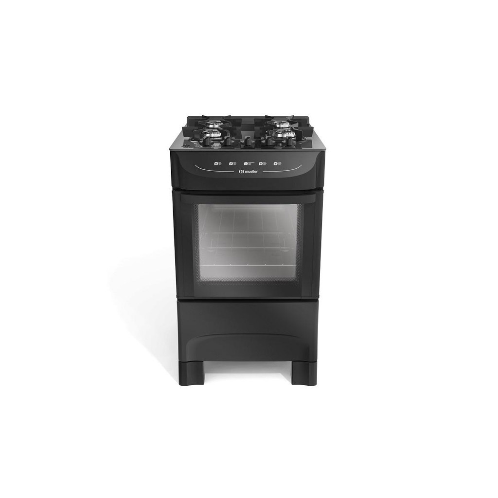 Fogão Mueller 4 Bocas com mesa de vidro Preto MFV4BB - Bivolt
 em Oferta na Shopee