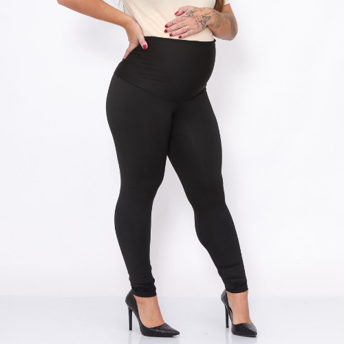 Legging Gestante Preto Cós Alto Confortável | Maternidade | Gestação Feminina | Gravida.. em Oferta na Shopee