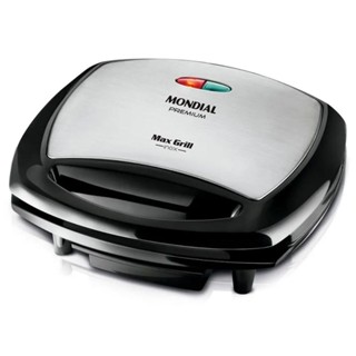 Grill Mondial Max Premium 2 em 1 com Revestimento Antiaderente 1200W Preto/Inox 127V - G-07 em Oferta na Shopee