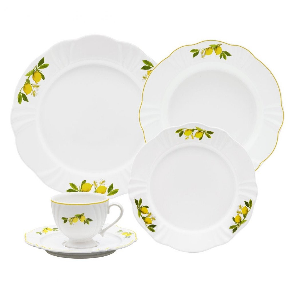 Aparelho de Jantar 20 Peças Soleil Limoni Porcelana Oxford