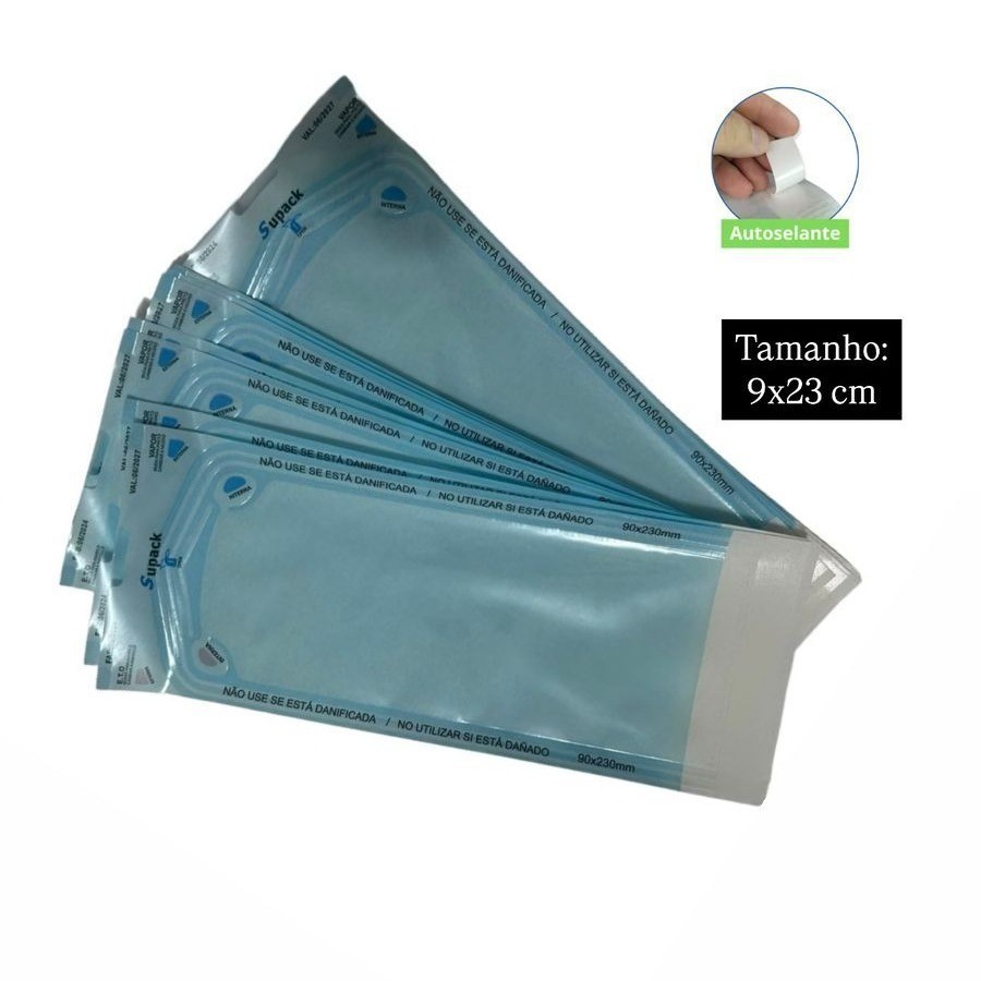 200/400 Unidades Envelopes Auto Selante para Esterilização 9X23CM em Oferta na Shopee