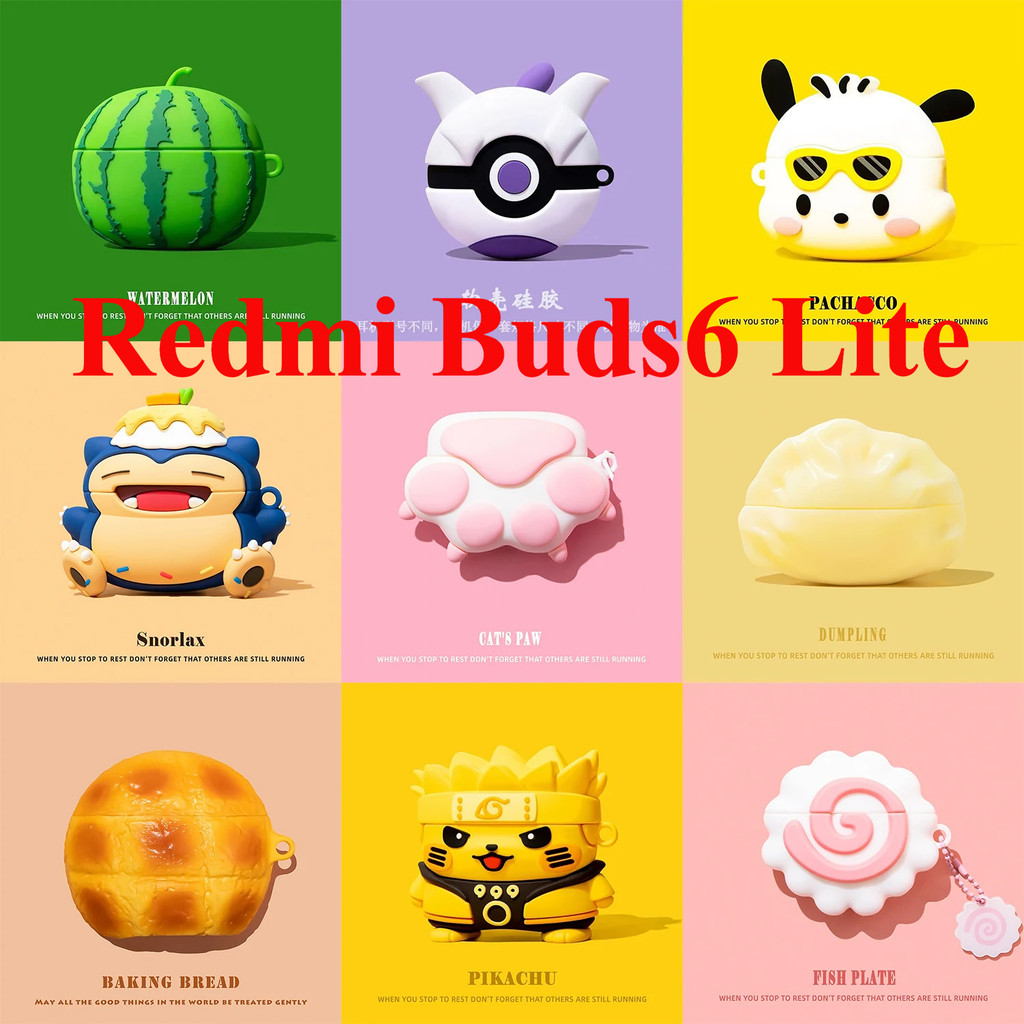 Bonito Dos Desenhos Animados Bolinho Caso Para Redmi Buds 6 Lite Manga Protetora Silicone Escudo Macio Fone De Ouvido Ca
